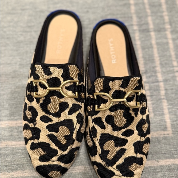 Rothy's Double Bit Leopard Loafer Mule 9 - Picture 2 of 5